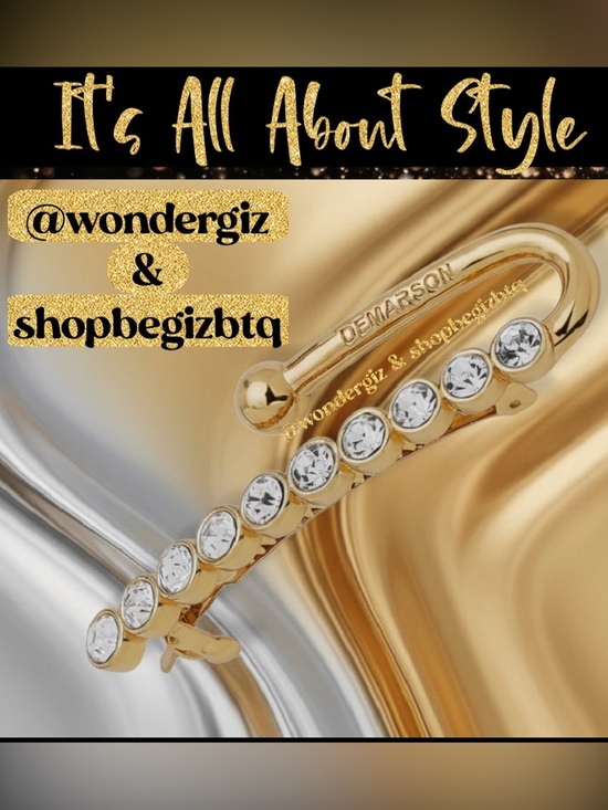 NWT Authentic Demarson Women\'s 12k Gold Plated Maia Crystal Hair Clip main image 7
